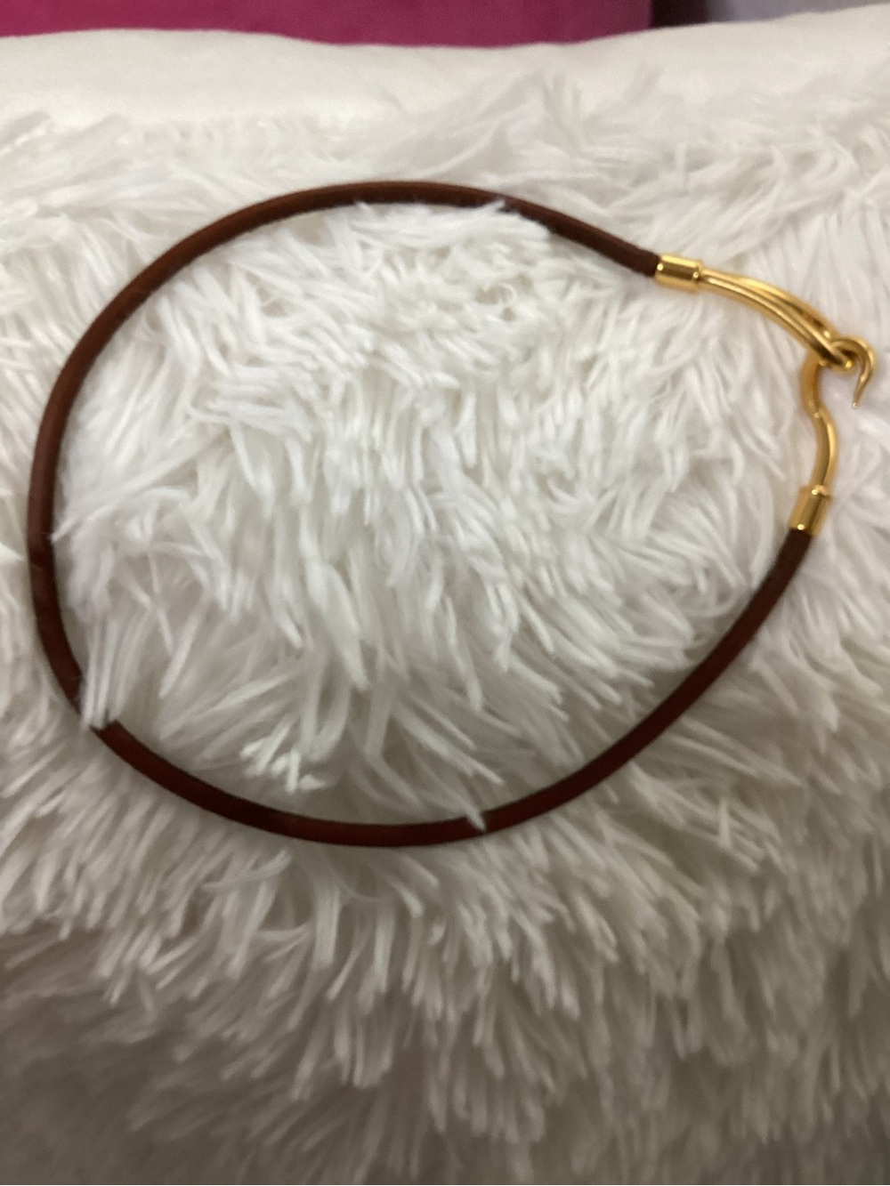 Hermes Jumbo Gold Hook Leather Double Wrap Bracelet or Choker $ is for one, - Picture 10 of 12
